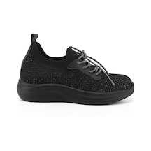 Diğer Kadın Siyah Triko Bağcıklı Memory Foam Tabanlıklı Comfort Sneaker Dyza83935168