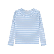Civil Girls Çizgili 6-9 Yaş Sweatshirt - Mavi