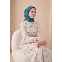 Silk Home Soft Eşarp Geometrik Zümrüt Yeşili 90x90 Çok Renkli