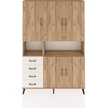 Arges Dolap 7 Raflı 4 Çekmeceli 5 Kapaklı 132x30x195 Çam-çam/... Çam