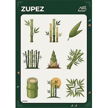 Bambu Desenli Ütüyle Uygulamalı Kumaş Transfer Baskı Botanik Tema Zpz031 - 820728441