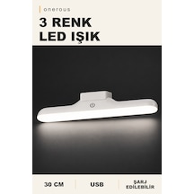 Onerous 30 Cm 3 Renk Led Işık, Şarj Edilebilir, Usb Beyaz