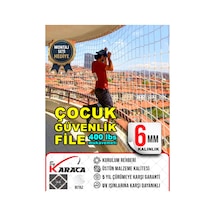 1.7x2 Mt Balkon Çocuk Güvenlik Filesi - 6mm Kalınlık, 10x10 Gözenek Ları