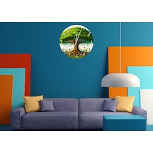 Ti-play Hayat Ağacı 30x30cm Akrilik Dekoratif Modern Duvar Saati ÇOk Renkli