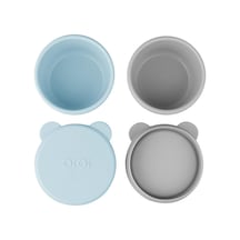 Silikon Kapaklı Mini Kase 2'li Mineral Blue/gri 4 Adet