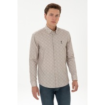 U.S. Polo Assn. Erkek Regular Uzun Kollu Kışlık Gömlek 2235858 Açık Haki