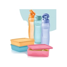 Eco Şişe 3x750 Ml Kare 3 X 330ml Taşıma Kabı 6 Lı Set Her Zaman Yanında Karışık