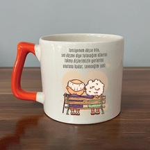 Tansiyonum Düşse Bile Baskılı Turuncu Kulplu D Kupa