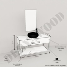 Deryawood  Wind Ahşap Banyo Rafı 40*100*76 Açık Ceviz Çok Renkli
