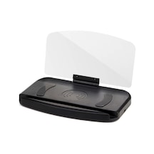 Symbee Siyah Araç Telefon Tutucu - Hud Navigasyon Gösterici - Yüksek Kaliteli Plexiglas Ekran - Açı Ayarlı - Dürtüye Dayanıklı - Kablosuz Şarj Yok