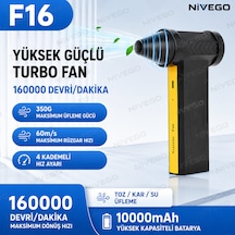 Nvg Turbo Jet Fan 160.000rpm Motorlu Elektrikli Hava Kompresörü 4 Vitesli Taşınabilir Yüksek Basınçlı Hava Üfleyici 10000mah 160000 Rpm