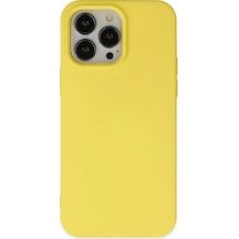 Gld-spt- Newface Apple Uyumlu iPhone 14 Pro Max Kılıf Nano İçi Kadife Silikon - Sarı