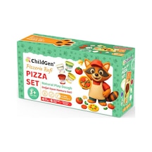 Childgen Doğal Oyun Hamuru Sevimli Patiler - Pizza Set Çok Renkli