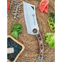 El Yapımı Satır Model Verzalit Şef Mutfak Kasap Bıçağı Et Ekmek