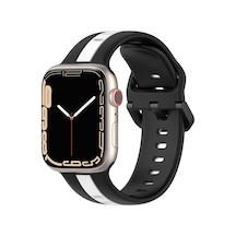 Apple Watch İle Uyumlu 42/44/45/49 Mm İçin Metal Tokalı Spor Silikon Kordon Çift Renkli Hava Alabilen Delikli Kayış Çok Renkli