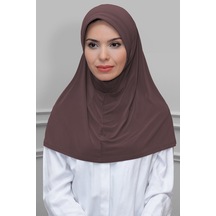 Hürrem Bone Vizon Pratik Hazır Geçmeli Tesettür Eşarp Sandy Kumaş Sade 1600_1 Vizon