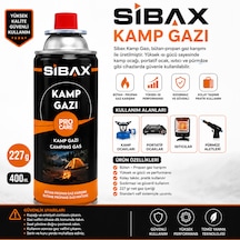 Sibax Kamp Gazı 400 Ml 227 Gr Bütan Propan Tüpü Portatif Ocak Ve Pürmüze Uygundur Turuncu