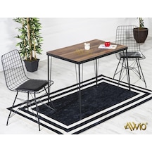 Avvio 60x90 Tekir 2 Kişilik Yemek Masası Takımı-mutfak Masası Takımı-ceviz Akçaağaç-siyah