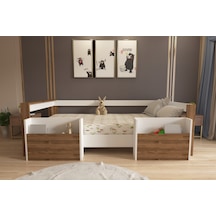 Herseycik Ninnimo Montessori 90X190 Yatak Uyumlu Karyola M1-12 Beyaz - Ceviz