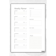 Haftalık Planlayıcı - A4 Ebat Yapılacaklar - 30 Yaprak - Weekly Planner - 2709 Çok Renkli