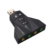 AoGo Harici USB 2.0 Çift Sanal 7.1 3D Ses Kartı