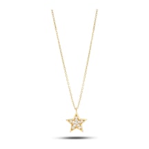 Debora Jewelry 14 Ayar Altın Zirkon Taşlı Yıldız Kolye