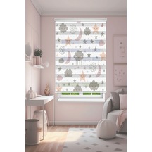Perdeoutlet38 Baskılı Renkli Ay Ve Bulut Dijital Baskılı Zebra Perde-cocuk Odası-stor Perde Model:pz-5000 Çok Renkli