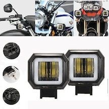 Motosiklet Sis Farı Angelli 2 Adet Set Beyaz