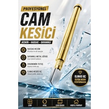 Profesyonel Elmas Uçlu Cam Kesici - Metal Gövde Hassas Cam Kesme Aparatı Ergonomik Sap
