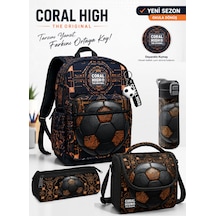 Coral High Cyber Goal 4'lü Okul Çanta Seti Siyah