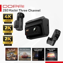 Z60 Master 3 Kameralı 4K UHD Araç İçi Kamera 3 Kanallı Gece Görüşlü Wi-Fi 6