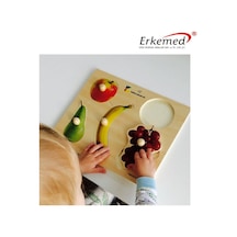 Meyve Figürlü Ahşap Zeka Geliştirici Puzzle