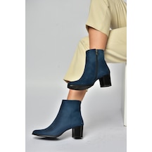 Fox Shoes G654013102 Lacivert Süet Alçak Topuklu Kadın Bot