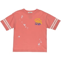 Panço Erkek Çocukbaskı Detaylı T-shirt Oranj 001