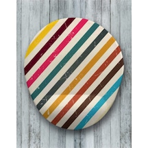 Retro Çizgiler Oval Bilek Destekli Mouse Pad Mousepad