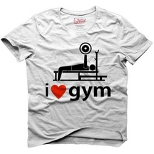 Tshirthane I Love Gym Beyaz Tişört Erkek Tshirt