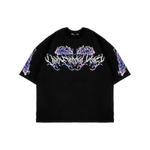 Tarzsokak Eternal Text Baskılı Oversize Unisex Siyah Siyah
