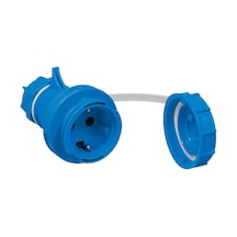 Tp Electric 3101-370-0900 Vidalı Bağlantı 16a Kauçuk Uzatma Prizi Mavi