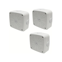 Meridiangoods 130x130x50mm 3'lü Paket 5 İnç Güvenlik Kamerası Su Geçirmez Montaj Kutusu Abs Duvar Tipi