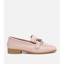 Hotiç Kadın Deri Pembe Tokalı Günlük Loafer