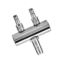 Qingmipy Akvaryum Ve Su Ürünleri İçin Paslanmaz Çelik Hava Akışı Ayarlayıcı - 8mm Giriş 4mm Çıkışlı 2 Lü Parçalı Hava Dağıtıcı Valfi