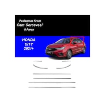 Honda City Alt Cam Çıtası Komple Set Çerçevesi Kromu Nikelajı 2021 Sonrası