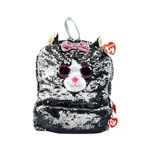 Ty Fashion Pullu Sırt Çantası Kedi Kiki 27 Cm Gümüş