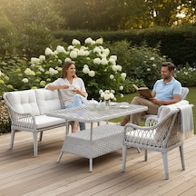 Kaş 3+1+1+masa Rattan Bahçe Balkon Mobilyası Açık Krem Kaş 3+1+1+masa Rattan Bahçe Balkon Mobilyası Açık Krem