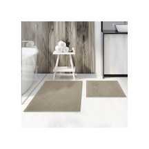 Buççin Online Mağaza Loomx Banyo Paspası 2 Li Set Yıkanabilir Dokuma Yüzey Kaymaz Taban Banyo Halısı Paspas Pamuk Bej Çok Renkli