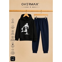 Overmax Top Süren Adam Baskılı Kapüşonlu Sweatshirt Eşofman Takımı- 3-12 Yaş Siyah Üst-lacivert Alt - 924897013 Siyah Üst-lacivert Alt