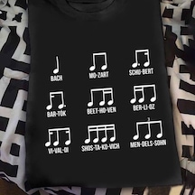 Herşey Nota Ünlü Besteciler Unisex Tshirt 001
