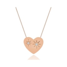 Diamond Line-Gülaylar - Pembe Altın 14 Ayar Kalp Kolye 346125040