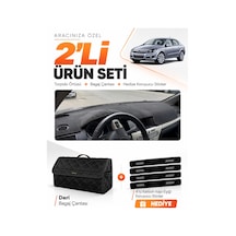 Opel Astra H 2003-2014 Uyumlu Torpido Örtüsü + Deri Bagaj Çantası + Sticker Seti - Siyah