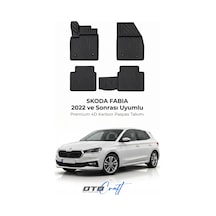Otocraft Skoda Fabia 2022+ Araca Özel 4d Karbon Oto Paspas Havuzlu Tam Set